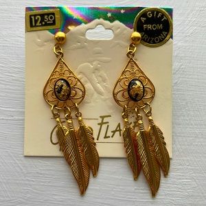 Gold dream catcher earrings